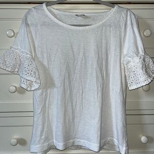 J. Crew Eyelet Sleeve T-shirt